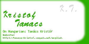 kristof tanacs business card