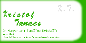 kristof tanacs business card